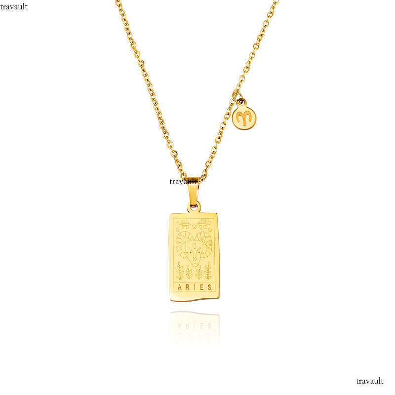 Ins Twee Constellations Double-Sided Pendant Personality Clavicle Necklace Jewelry Hip-Hop