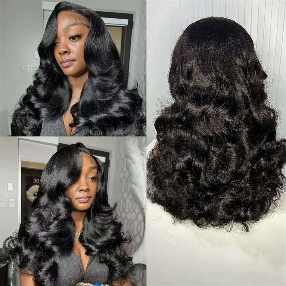 250% Density 100% Vieamese Loose 13x4 Frontal Bouncy Wave Wig with Human Hair Natural For Black Women 14-22Inch