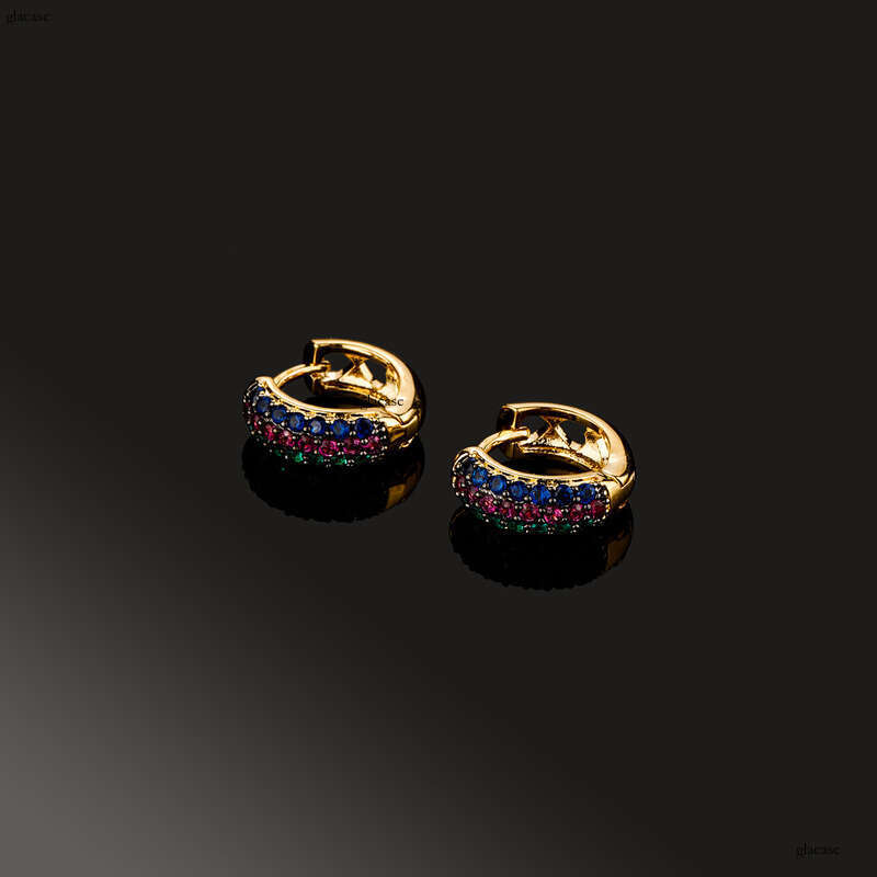 Hot Selling Simple Colorful Zircon Earrings for Women, Stylish and Elegant Accessories