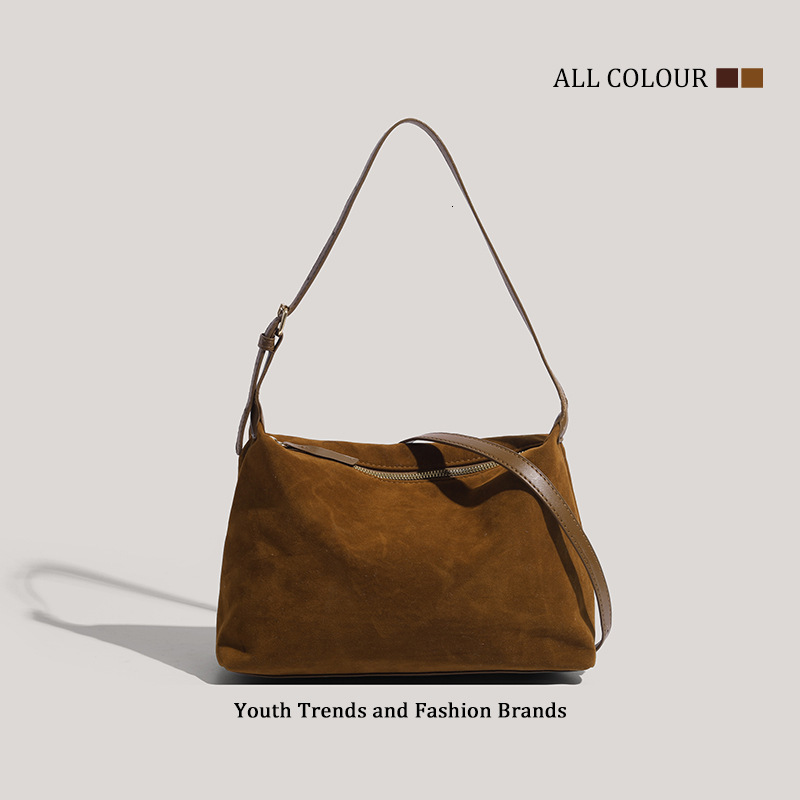 Autumn Winter Suede Underarm Dumpling Simple Commuter Shoulder Handbag Crossbody Bag ddmymoon