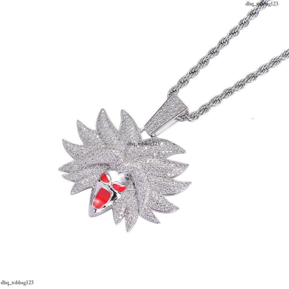 Necklace Dragon Ball Character Broly Avatar Trendy Full Moissanite chain Colorful Pendant Hip Hop Accessories