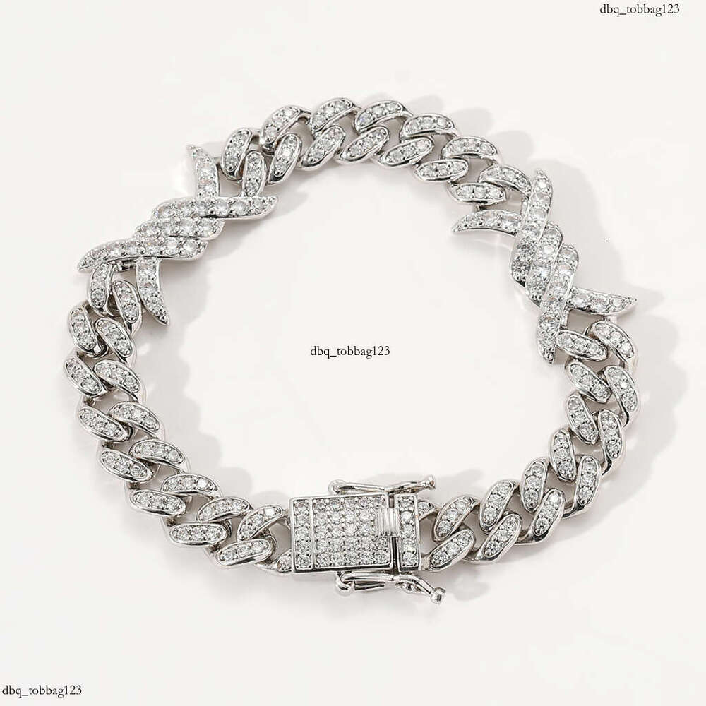 New Style Thorn Cuban Chain Unisex Couple Zircon Bracelet Hip Hop Accessories