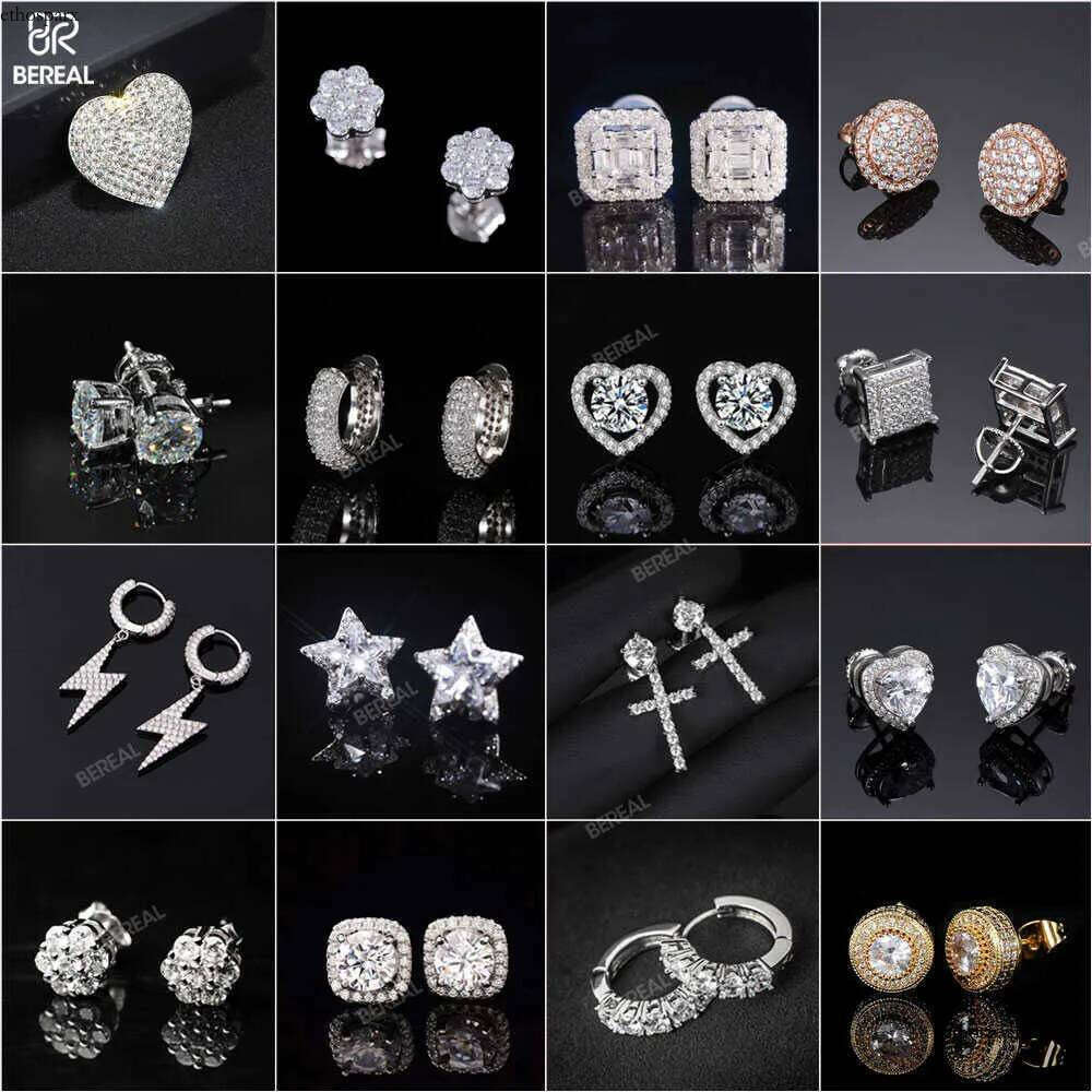 Fast Delivery 10K 14K Solid Gold Flower Earrings Iced Out Round Brilliant Cut Vvs Moissanite Dia Fine Cluster Earring