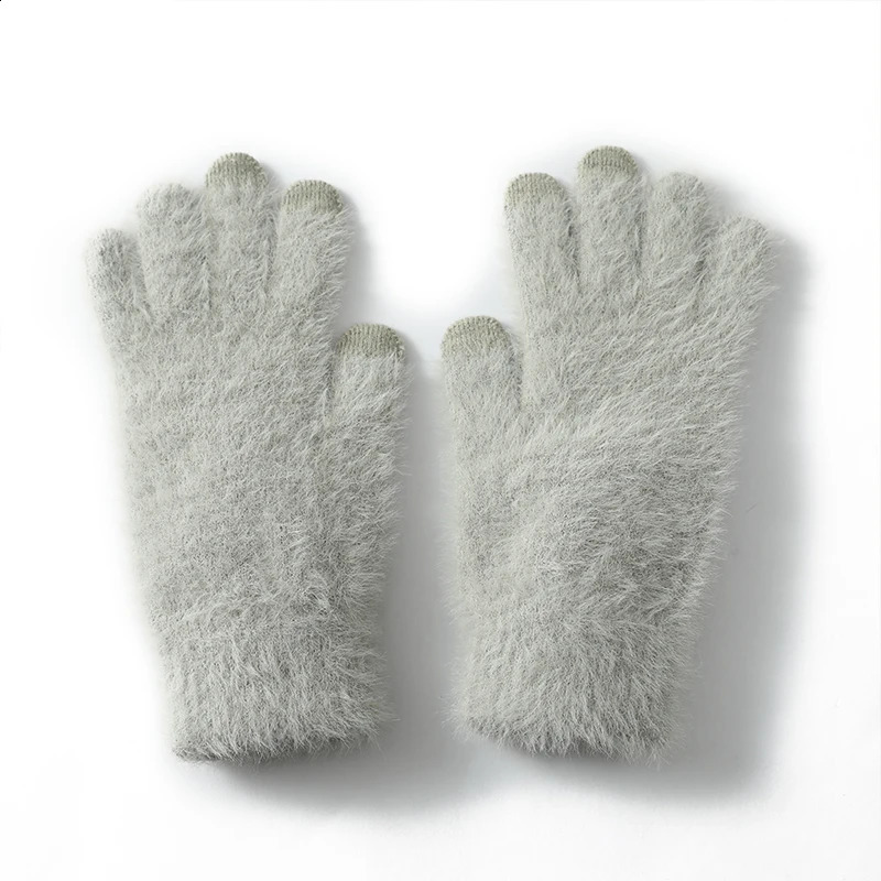 100% Mink Cashmere Gloves Women in Autumn and Winter Warm Thick Five Finger Gloves for Typing Touch Screen Gloves UNISEX 250807