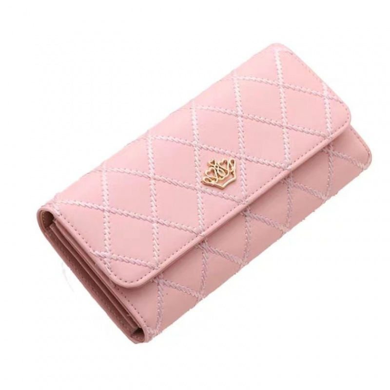 2025 New PU Women's Wallet Long Style 70% Off Korean Version Luxury Bag Clutch Bag Buckle Quilted Multi-card Slot Leather Wallet