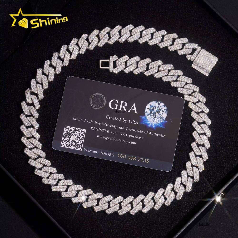 Newly Arrived Chilled 14Mm Sier Hip-Hop Miami Moissanite Cuban Chain