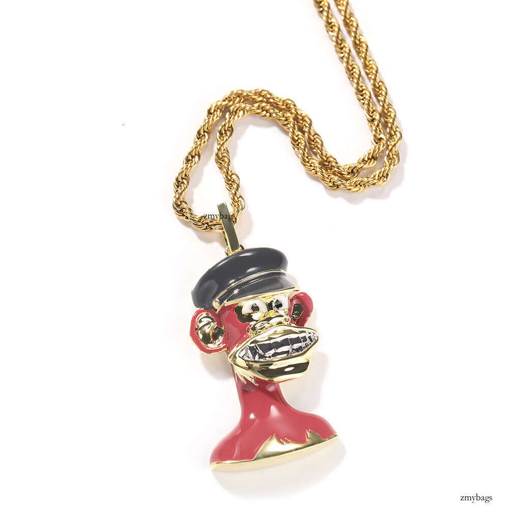 Hip-Hop Kid New NFT Avatar Cartoon Men and Women Personality Trend Necklace Cute Character Pendant Jewelry