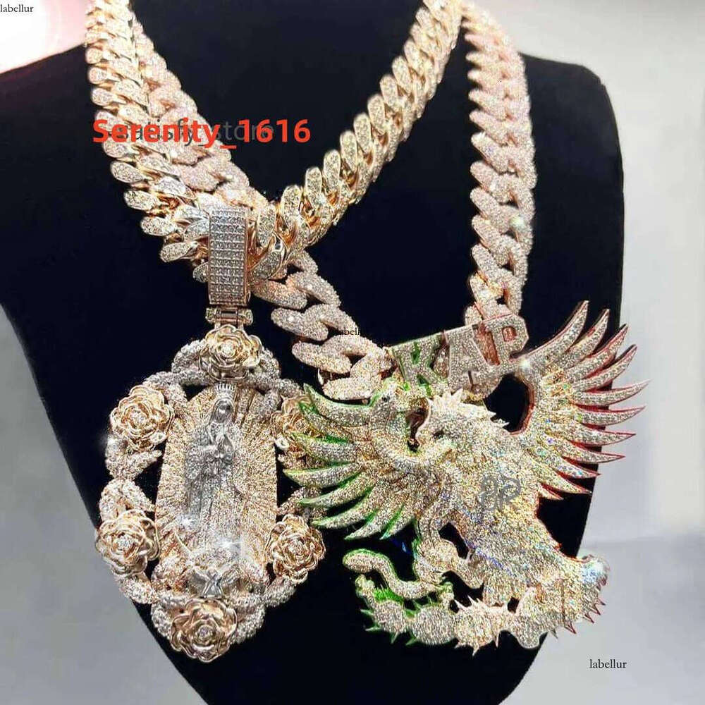 Factory Customized Pendant Men Iced Out Jewelry VVS Moissanite Dias Cuban Chain 3D Custom Name Icy Hip Hop Round Brilliant Dia