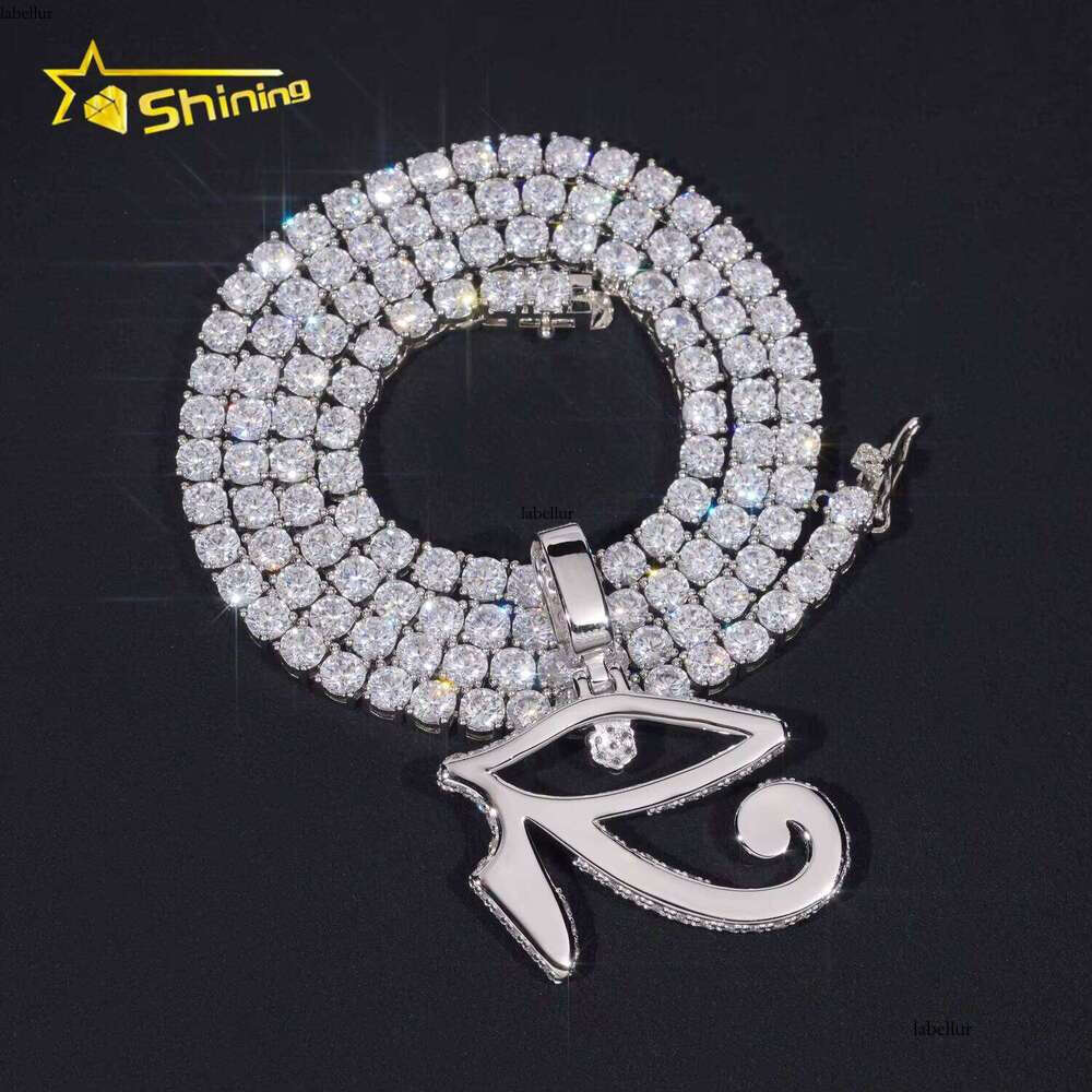 Premium Jewelry Iced Out Gold-Plated Sier Hip-Hop Moissanite Eye Charm Pendant