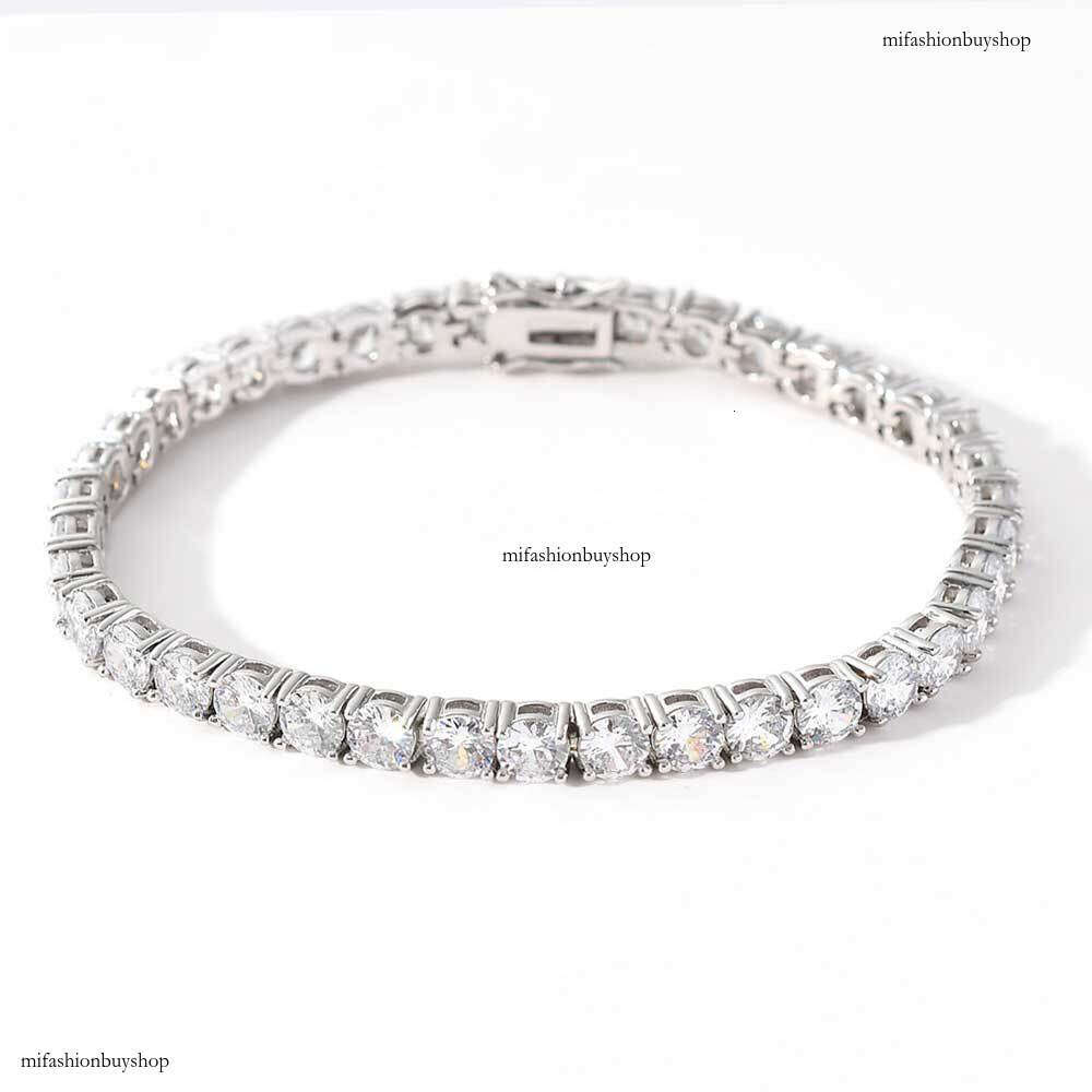 Hip Hop Tennis Chain Zircon Trendy Brand Personality Men's Full Dia Bracelet Jewelry