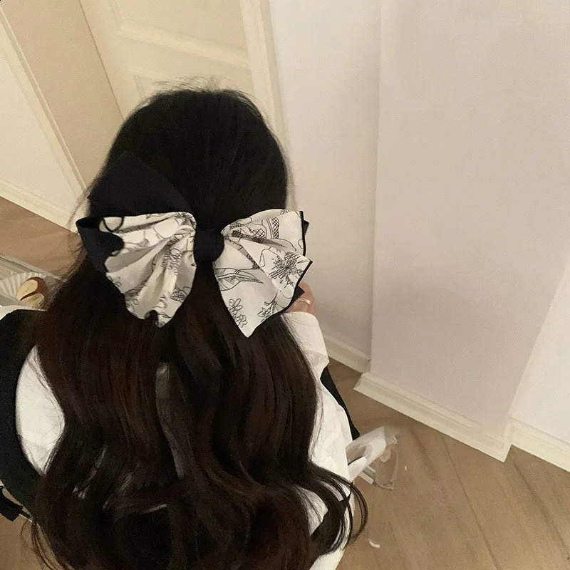 VANIKA Women Sweet Print Bows Hair Clips Hairpins Barrettes Girls Elegant Ponytail Clip Headwear Summer Hair Accessories 250807