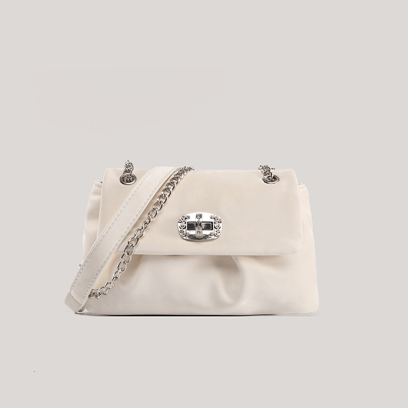 Korean Sweet Rich Girl Style Small Square 2025 New Niche Chain High-end Pleated Single Shoulder Crossbody Bag ddmymoon