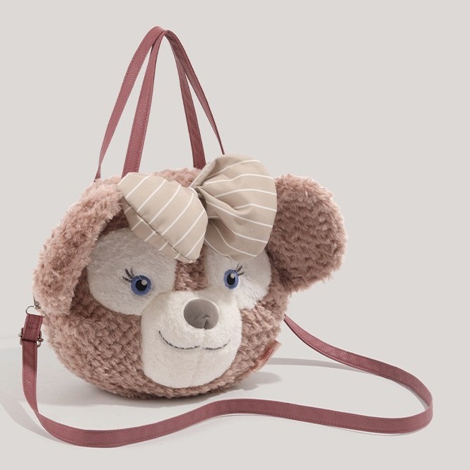 Big Face Versatile Cartoon Bear Plush Cute Crossbody Bag for Women ddmymoon
