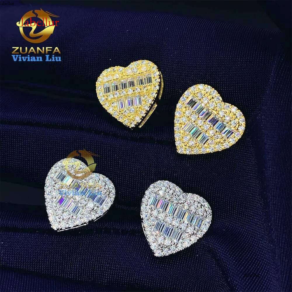 Wholesale Price Fine Jewelry Men High Quality Custom Vvs Moissanite Dia Sterg Sier Stud Earrings