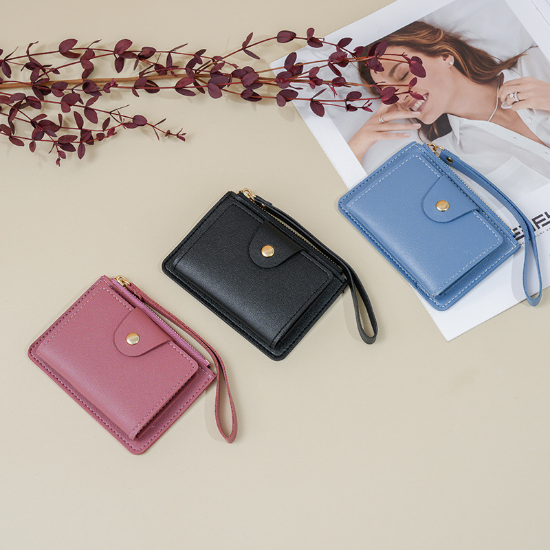 2025 New Women's Wallet Multi-card Slot Coin Purse Portable Wrist Luxury Bag Strap Ins Korean Version Student Small Wallet Money Clip