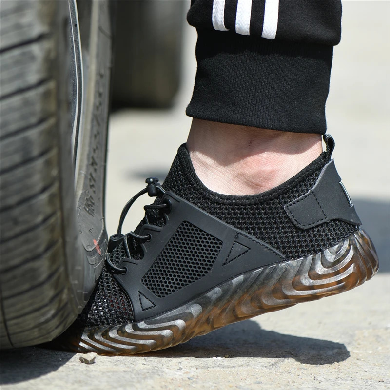 Summer Breathable Work Safety Shoes Men Lightweight Indestructible Work Sneakers Security Steel Toe Shoes Safety Protective 250805