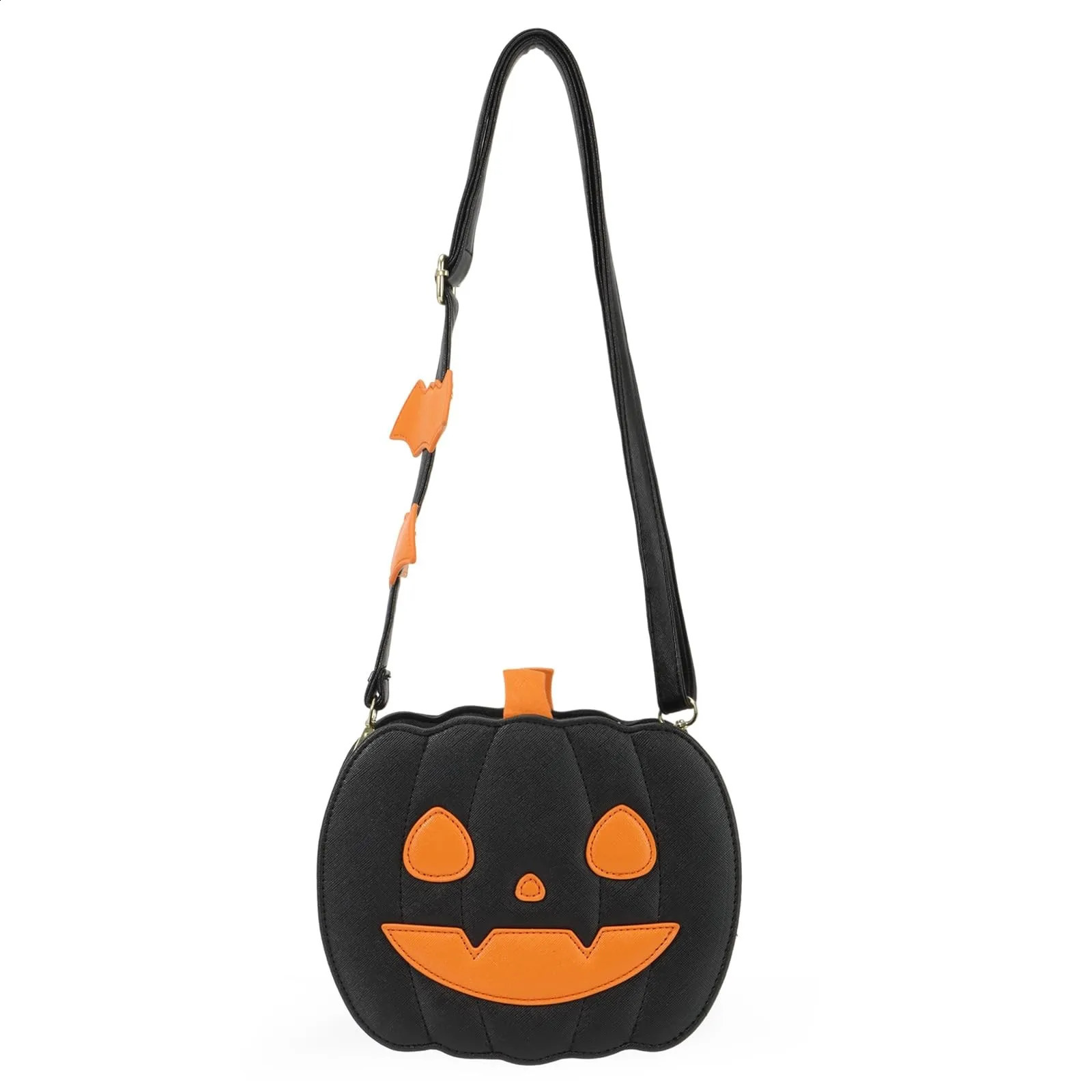 Halloween Funny Pumpkin Bag With Zipper Adjustable Strap Creative Cartoon Shoulder Bag Personalized Pumpkin Bag 250807