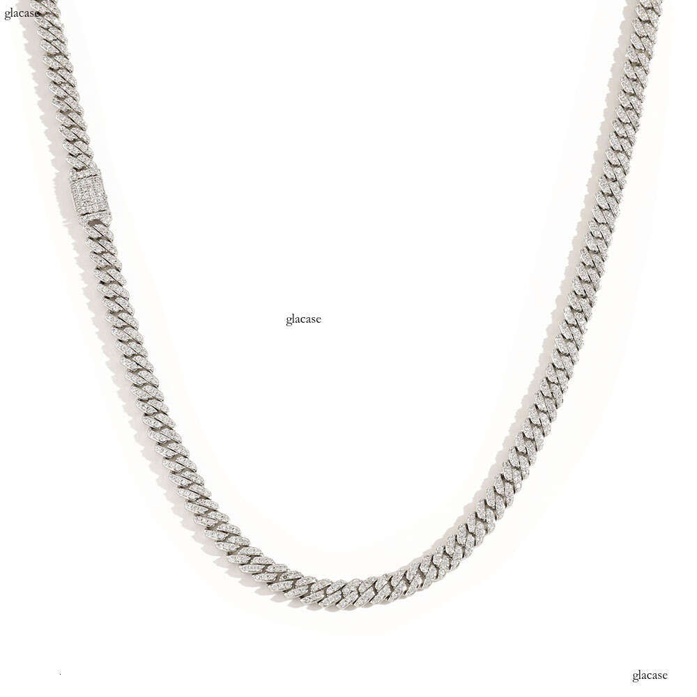 Hip Hop Iced Out VVS Moissanite 6mm Single Row Dia Men's Versatile High-end Necklace