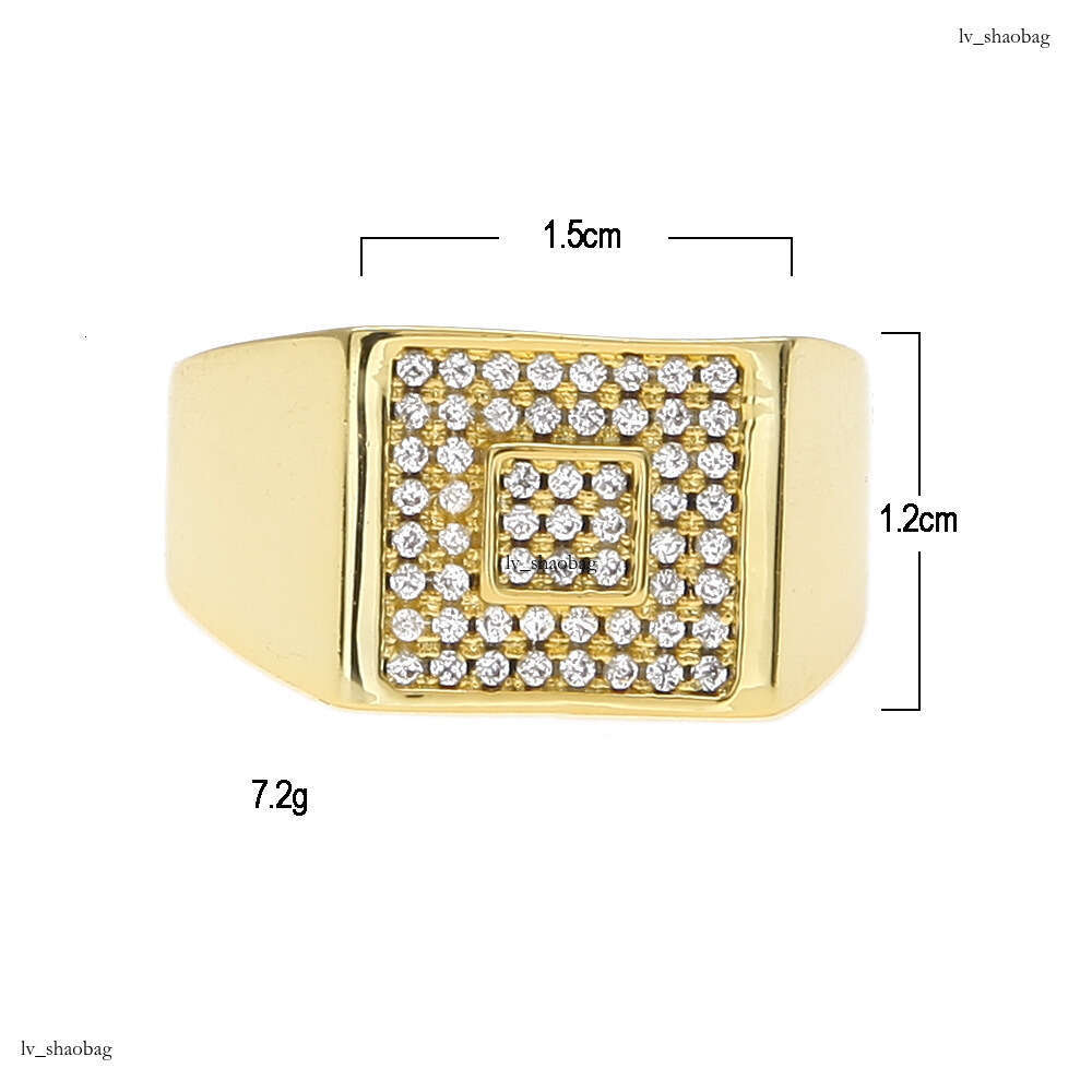 Hip-Hop Zirconia Unisex Geometric Ring Trendy Jewelry