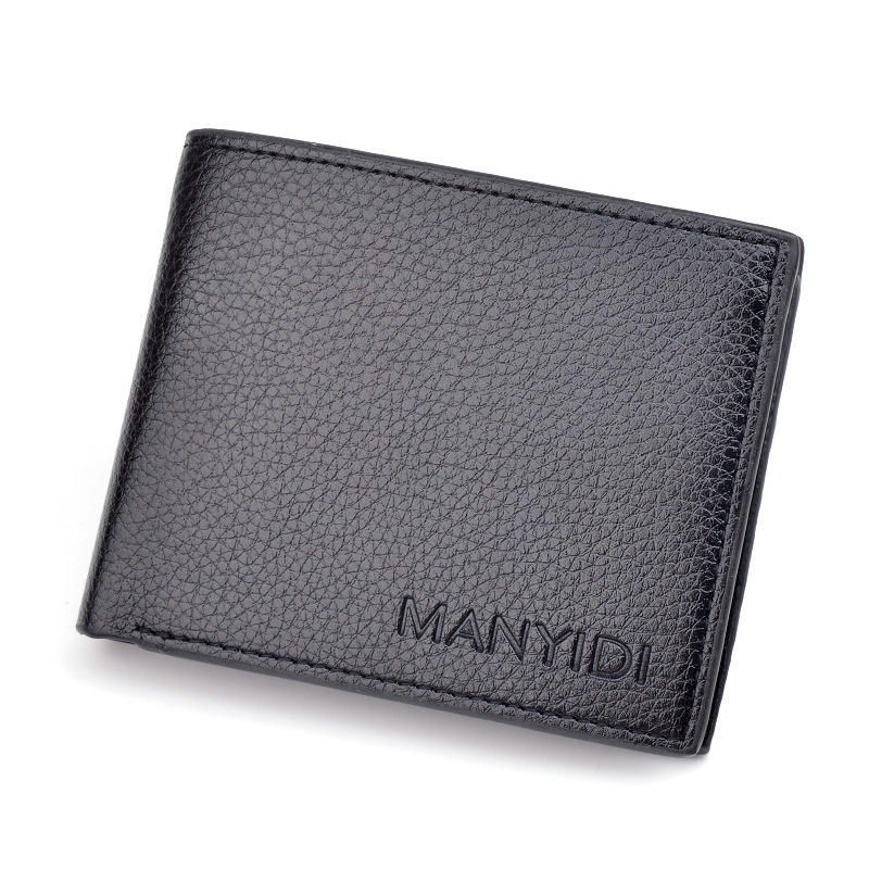 New Designer Bag Wallet Short Men's Driver's License Thin Wallet Off Horizontal Luxury Bag Business Casual Lychee Pattern Retro Soft Leather
