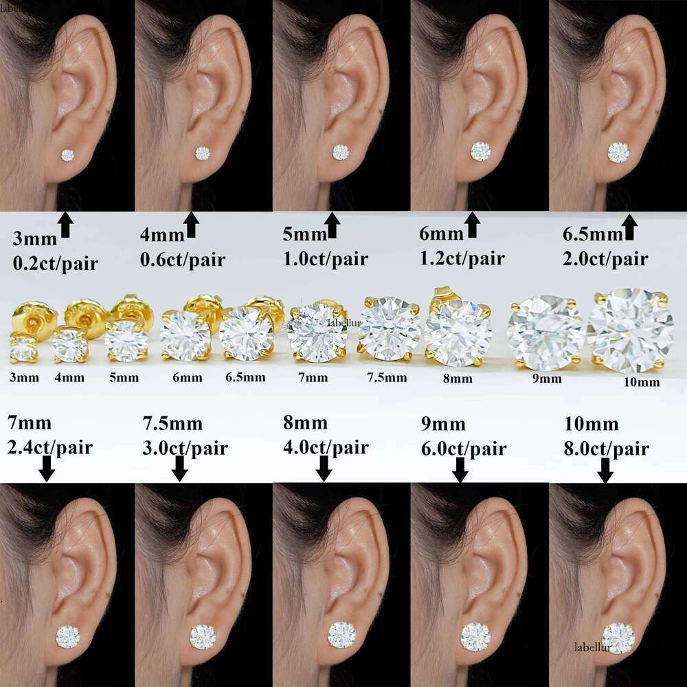 Cheapest Classical 4prongs Moissnaite Sier Gold Plated Screw Back Stud Earring Trendy Find Jewelry