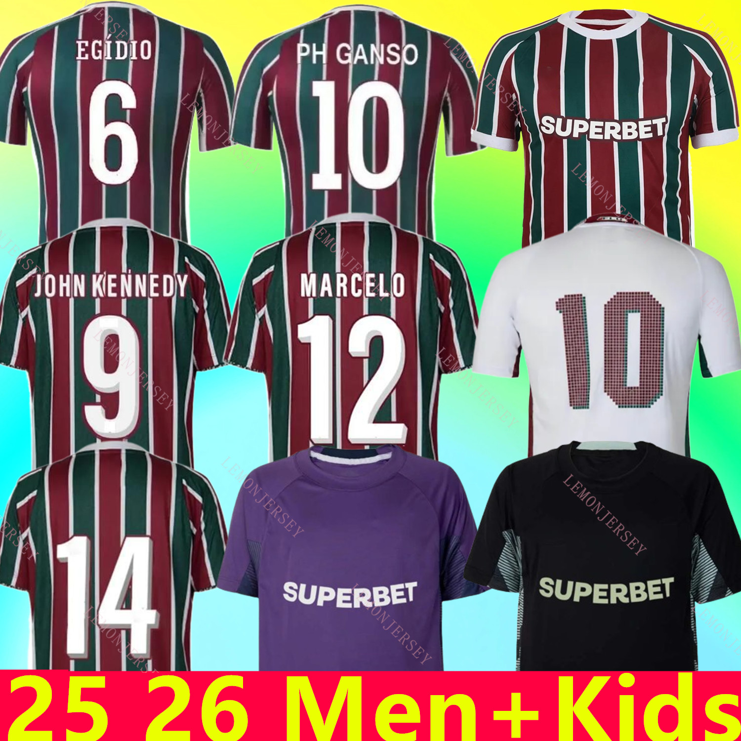 2025 2026 Fluminense Soccer Jerseys 25 26 home away FC MARCELO ANDRE FELIPE MELO MARCELO PH GANSO football shirt KENO FRED MARRONY JOHN T.SILVA men kids set