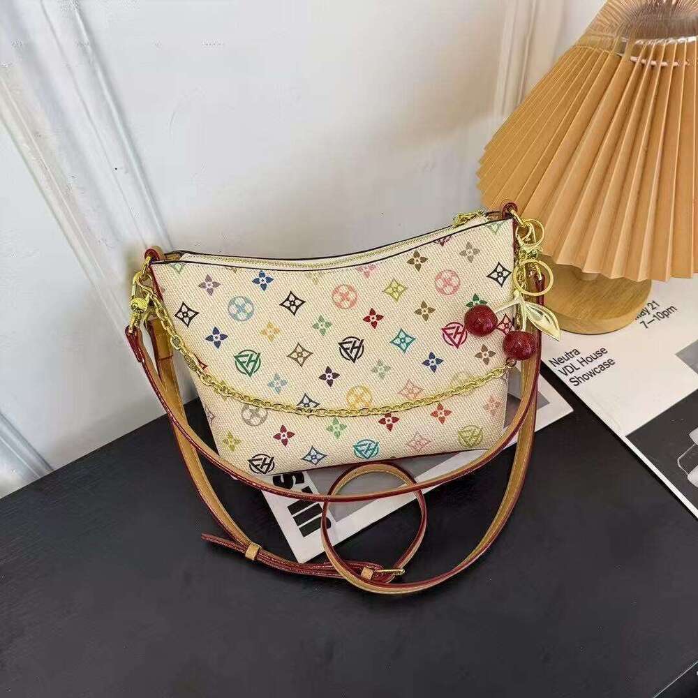 DHessentials 2025 Trendy White Printed Bucket Bag - Fashionable PVC Shoulder Crossbody Purse for Women, Medium Size (600g)