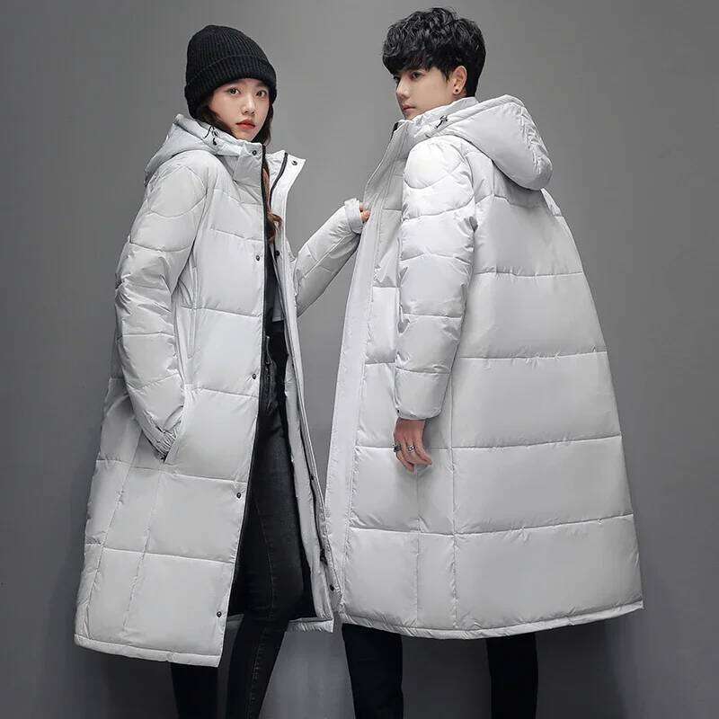 2024 Winter Long Jacket Men's and Women's Business Leisure Warm 90% White Duck Down Coat Fashion Brand Clothing