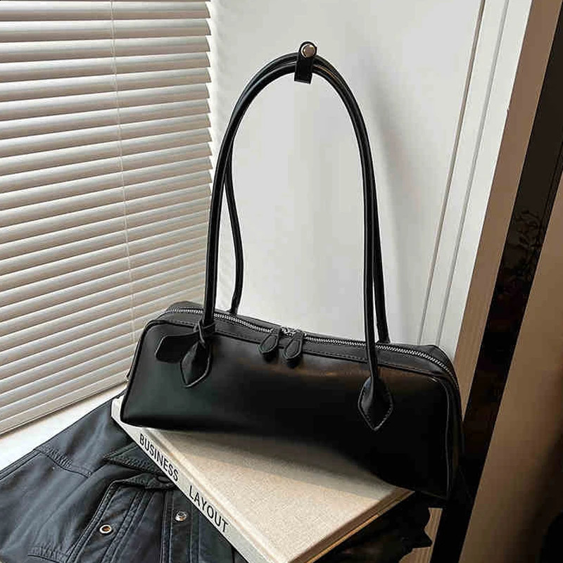 Temperament Versatile Underarm Bag for Women French Light Retro One Shoulder Bags Texture PU Red Handbag 250809