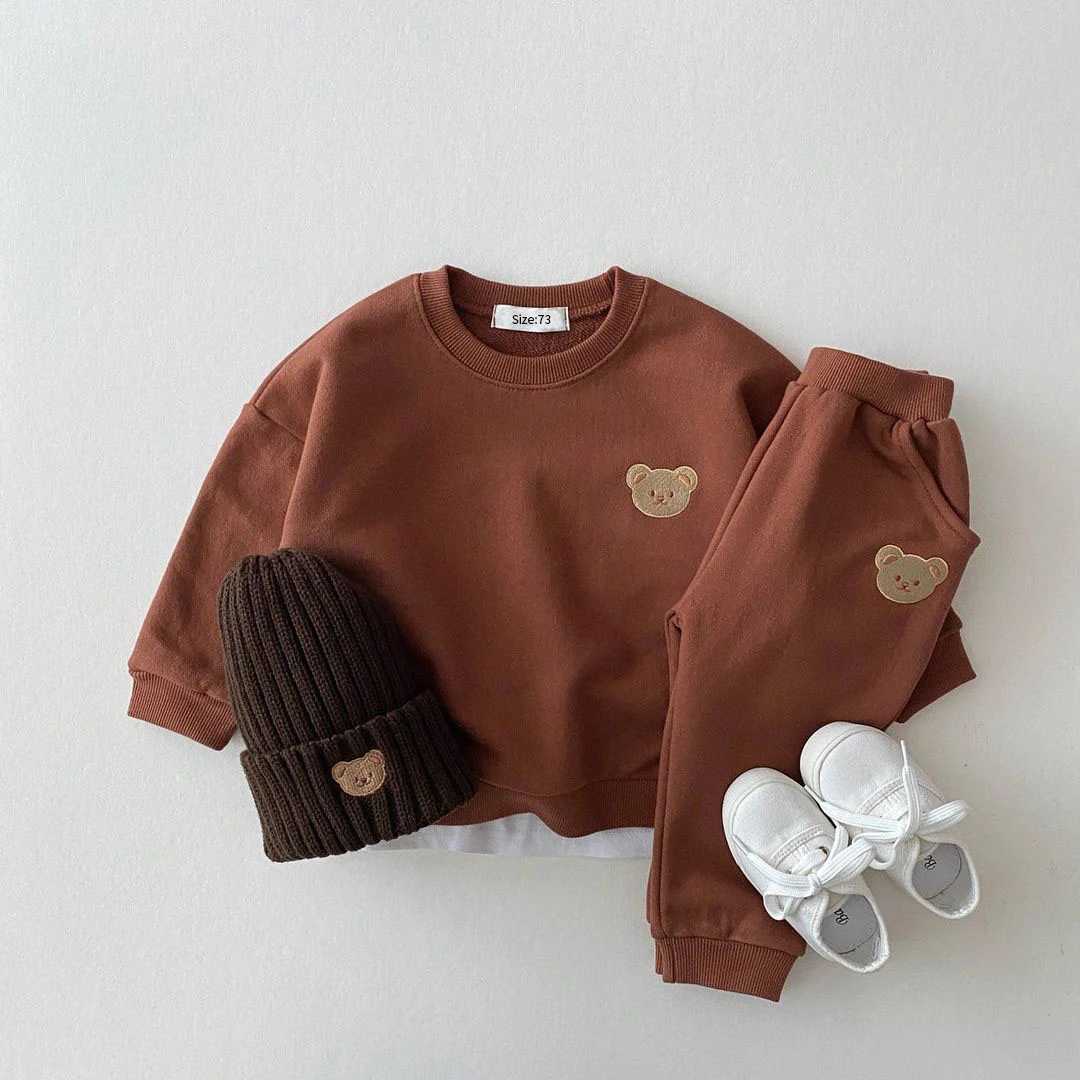 Fashion Toddler Baby Boys Girl Fall Clothes Sets Baby Girl Clothing Set Kids Sports Bear Sweatshirt Pants 2Pcs Sets Outfits Z250811