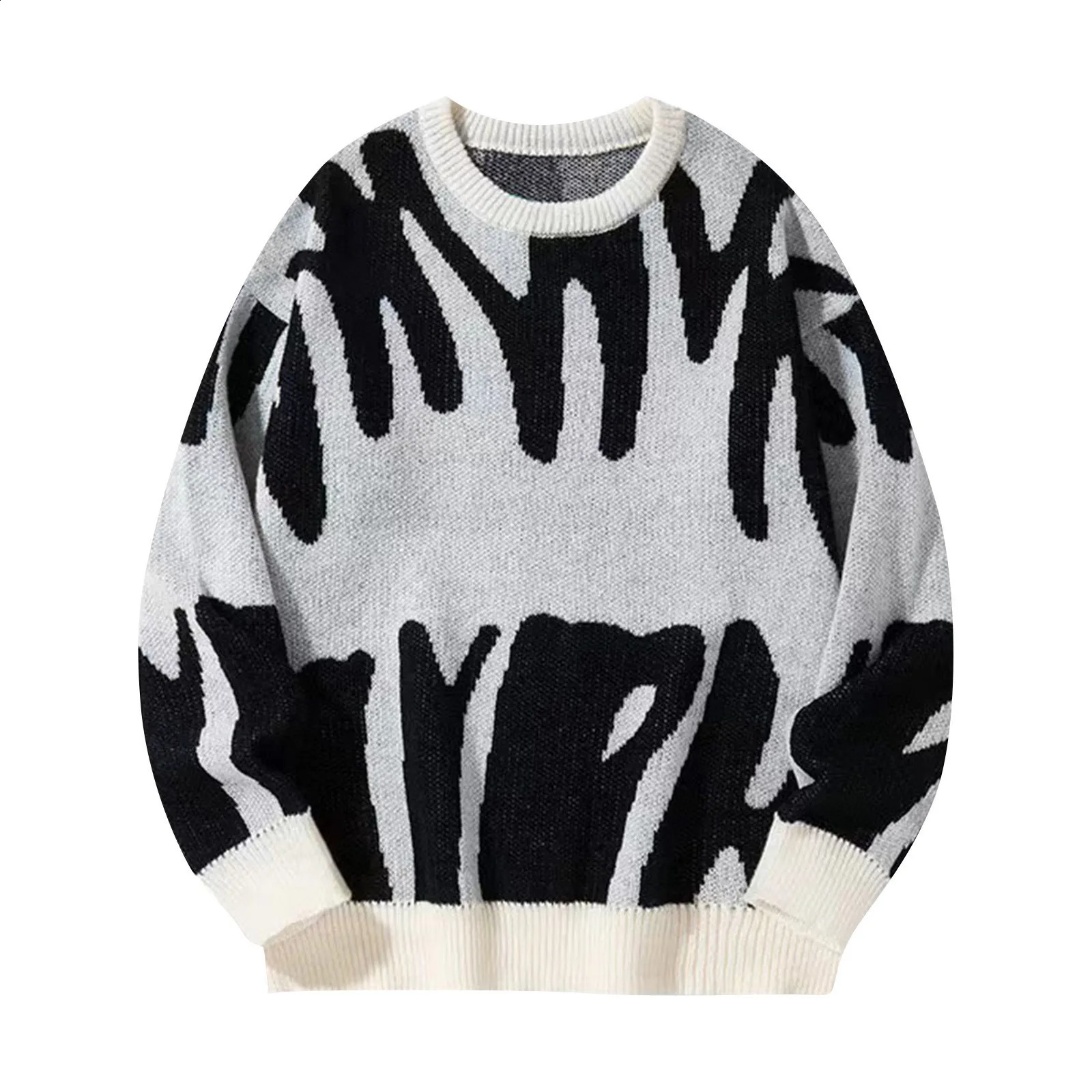 Unisex Sweaters Pullovers Autumn And Winter Fashion Abstract Letter Jacquard Sweater With Warm And Thick Contrast Color Knit 250811