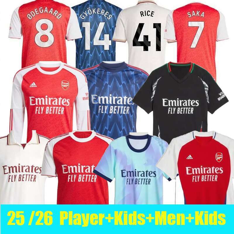 25 26 NALAFLOR soccer jerseys HAVERTZ SLIVA GYOKERES RICE ODEGAARD ZUBIMENDI NWANERI MAGALHAER MOSQUERA 2025 2026 sterling football kits shirt Men Kids