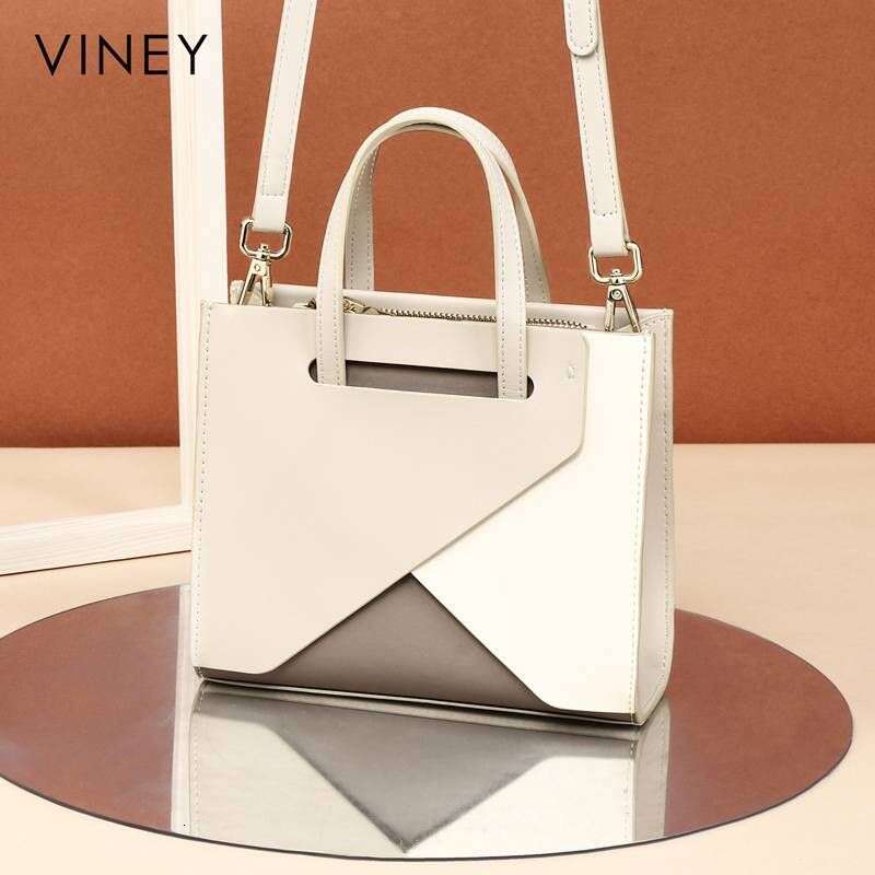 VINEY New 2025 Women's Messenger Summer Mother Light Genuine Leather Shoulder Handbag Small Square Bag