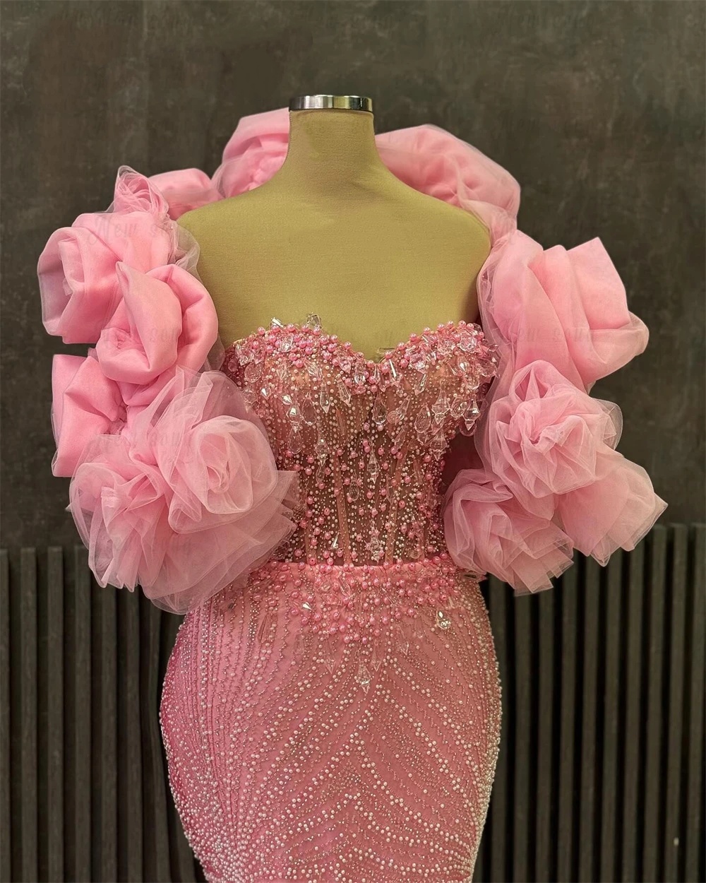 Gorgeous Evening Dresses Beaded Crystal Jacket Gown Sweetheart Neck Sleeveless Floor Length Dress Evening Party Customized Dress