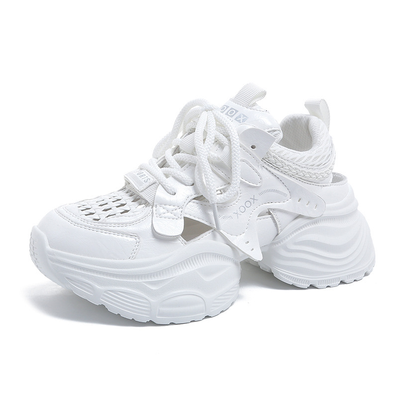 Mesh hollowed out dad and women's shoes 2025 new designer thick soled casual sports shoes lightweight running shoes