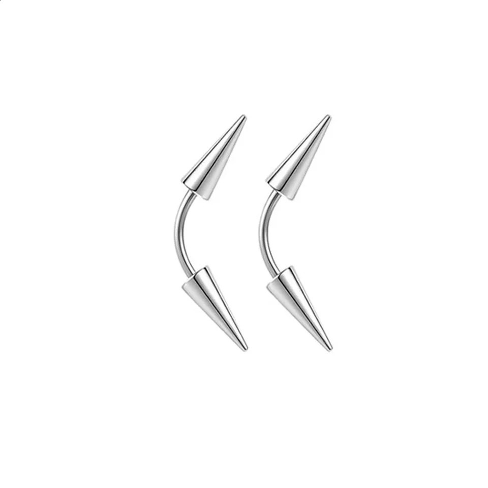 6pcs Spike Eyebrow Piercing Jewelry Stainless Steel Curved Barbell Eyebrow Tragus Lip Rings Earrings For Men 250807
