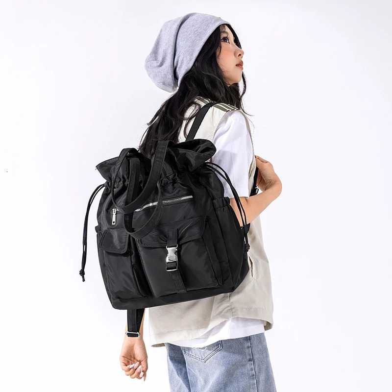 Summer Fashion Versatile Tote Bag MultiFunctional MultiFlap Pocket Pants Backpack Single Shoulder Armpit Crossbod 250811