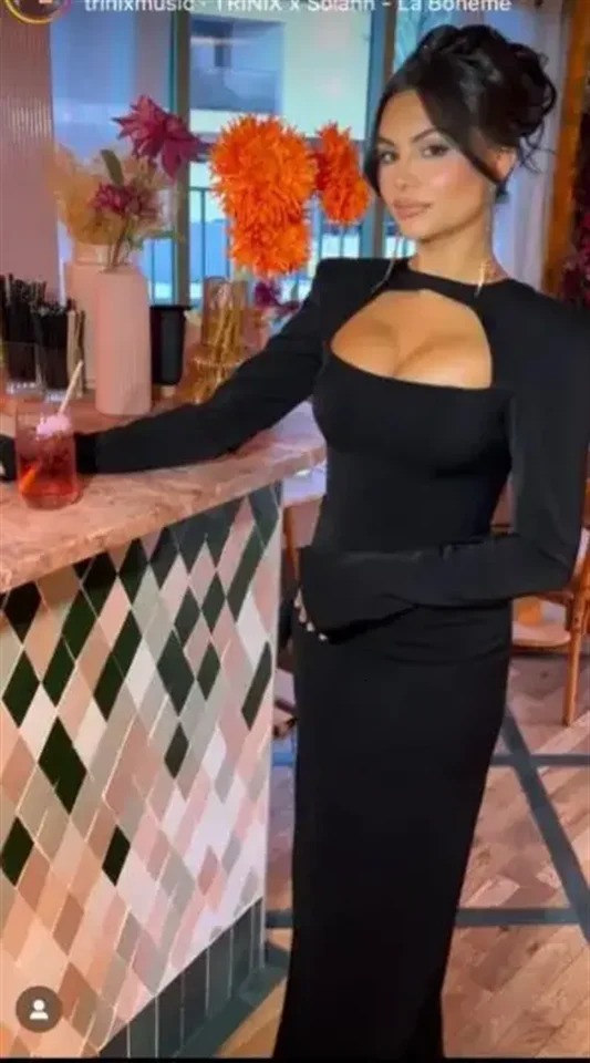 Giyu Simple Light Blue Black White Women Evening Dresses Formal Party Dress Long Sleeves ONeck Occasion Night Gowns Customized 250811