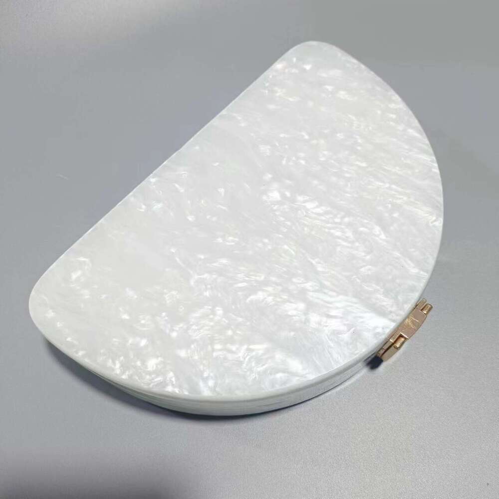 Women's New Single Shoulder Crossbody Semi-Circular Acrylic Fashionable Wedding Evening Clutch Bag