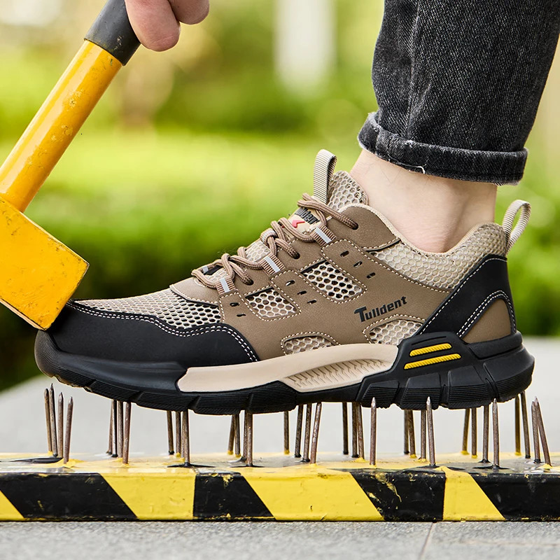 Mens safety shoes anti smashing and anti stabbing work shoes lightweight and breathable safety boots tactical boots 250805