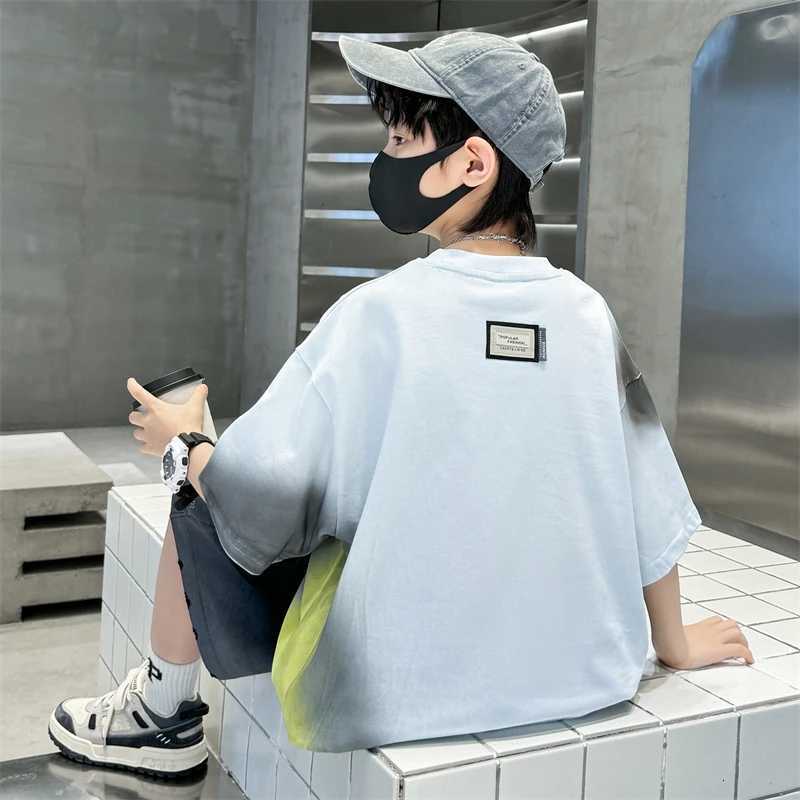 Big Boys Sets Clothing Kids Short Sleeve Cotton T-shirt And Shorts 2 Pieces Outfits Set Teenage Children Casual Summer Outerwear Z250811