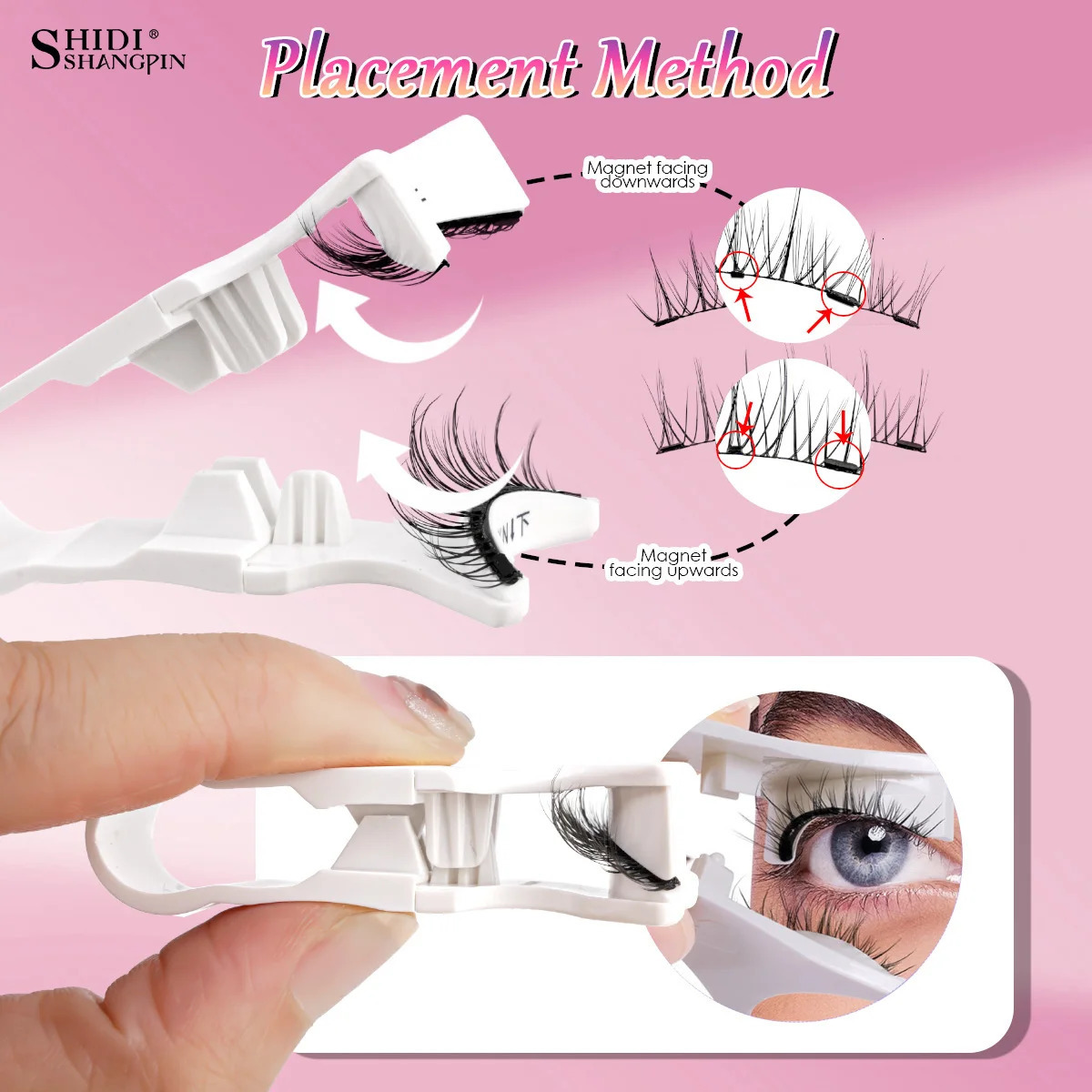 2/1 pair Reusable Magnetic Eyelashes Natural Curler Eyelash Extension Tweezers Set Easy to use Glue Free False 3D Mink Eyelashes 250805