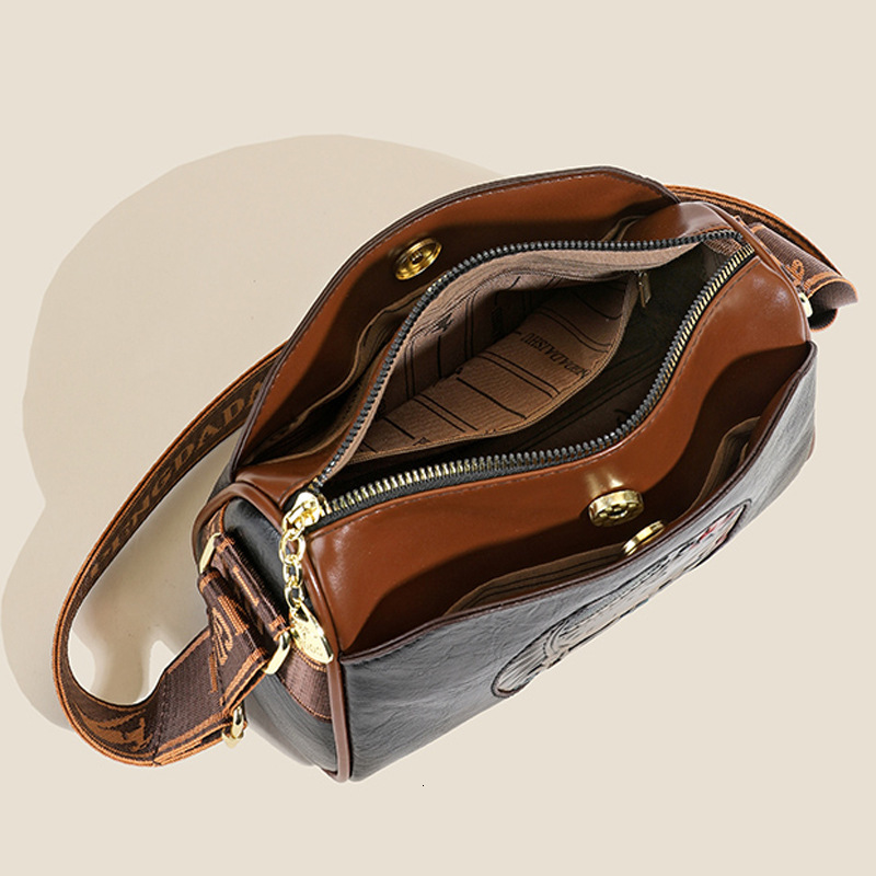 Lucky Elephant Embossed Three-Layer Large Capacity Pillow Women's New Fashion Mom Single Shoulder Crossbody Bag ddmymoon