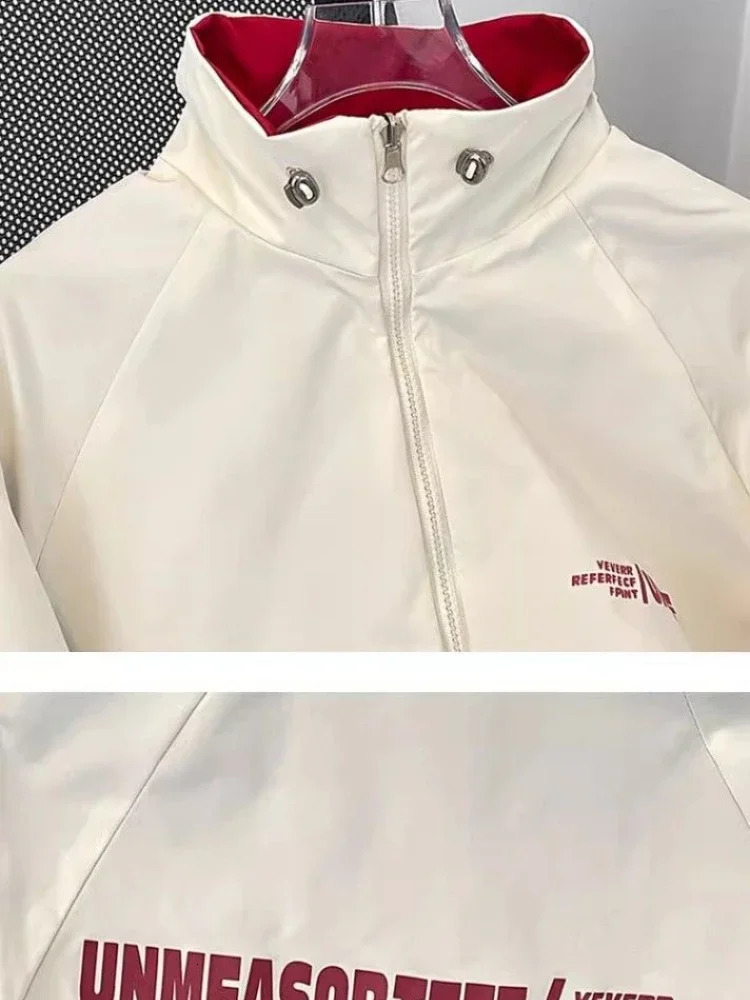 Mens Womens Jackets Spring Autumn Zip Up Sweatshirt Reversible Wear Long Sleeve Windbreaker Waterproof Outerwear Couple Jacket 250809