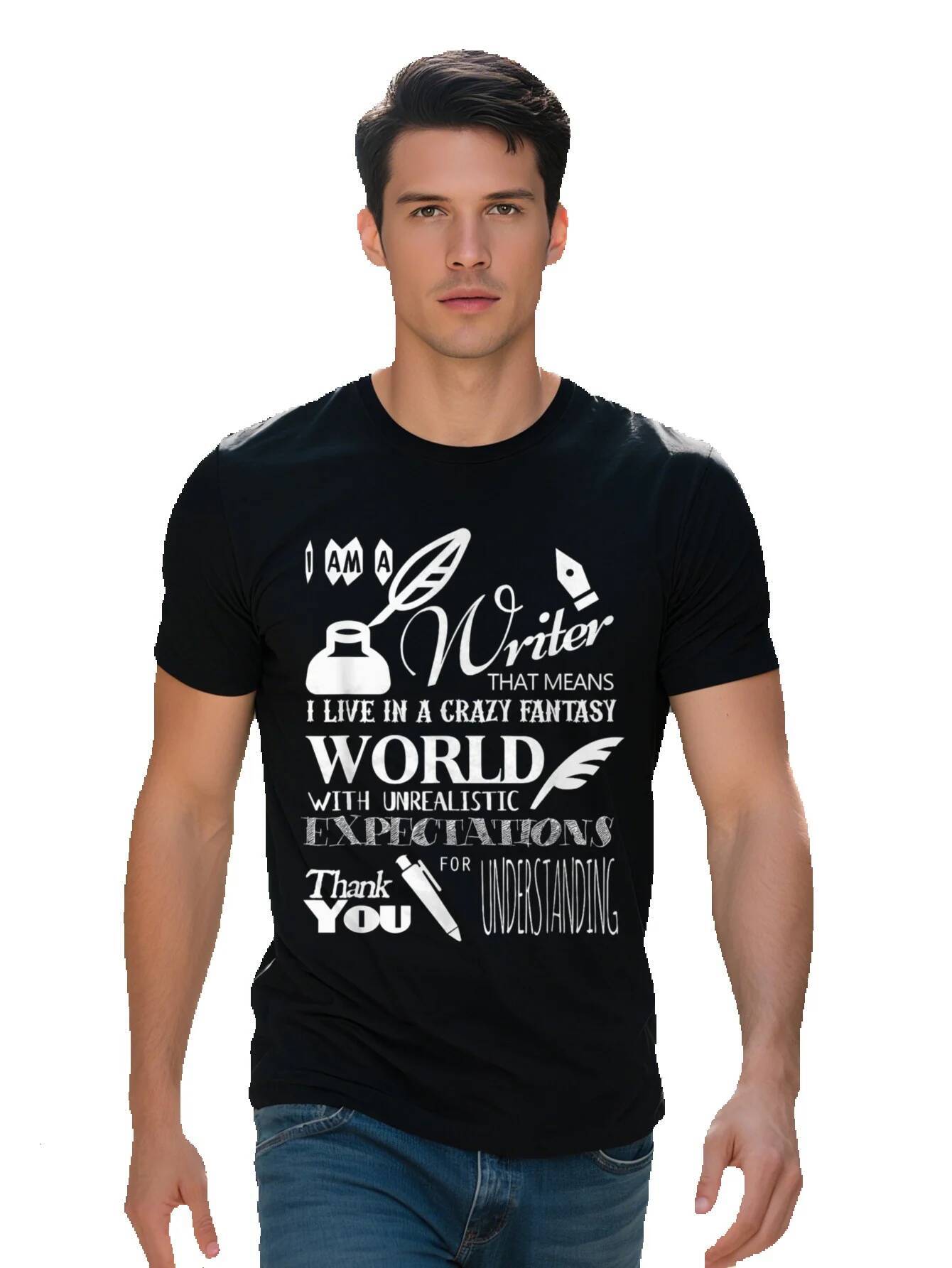 Men S g Cotton I'm Writer That Means I Live in a Crazy Fantasy T-shirt 7e1b4