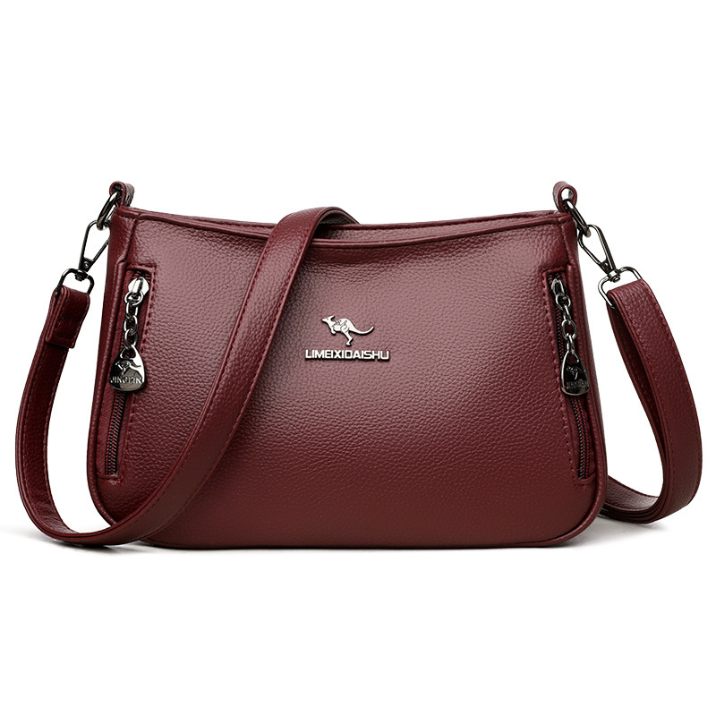 2025 New Trendy Simple Commuter Soft Leather Women's for Middle-aged Moms, Large Capacity Single Shoulder Crossbody Bag ddmymoon