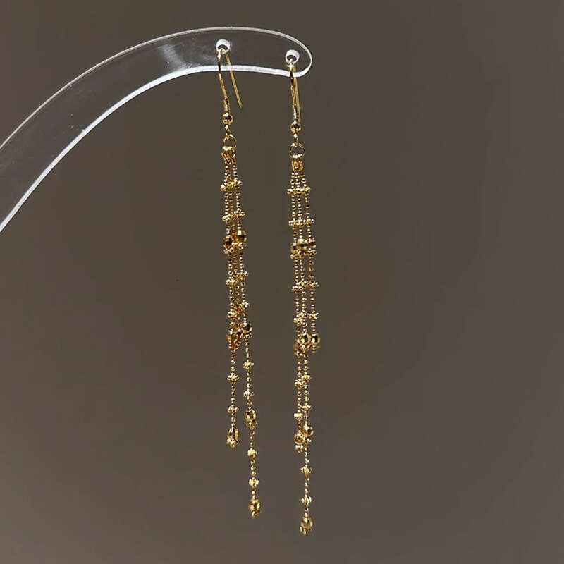 Tassel Long Chain Ear Hooks Designer 2025 New Korean Style Jewelry High-end Sense Face-slimm Earrs
