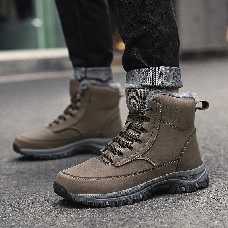 Snow Boots Men Lace Up Mens Shoes Breathable Winter Boots For Men Casual Men Shoe Waterproof Ankle Boots Footwear Work Shoes 250805