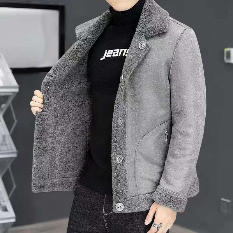 Men's Clothing New Style Fur Double Sided Sheep Shearling Thick Warm Version Of The Granular Fleece Men's Jacket