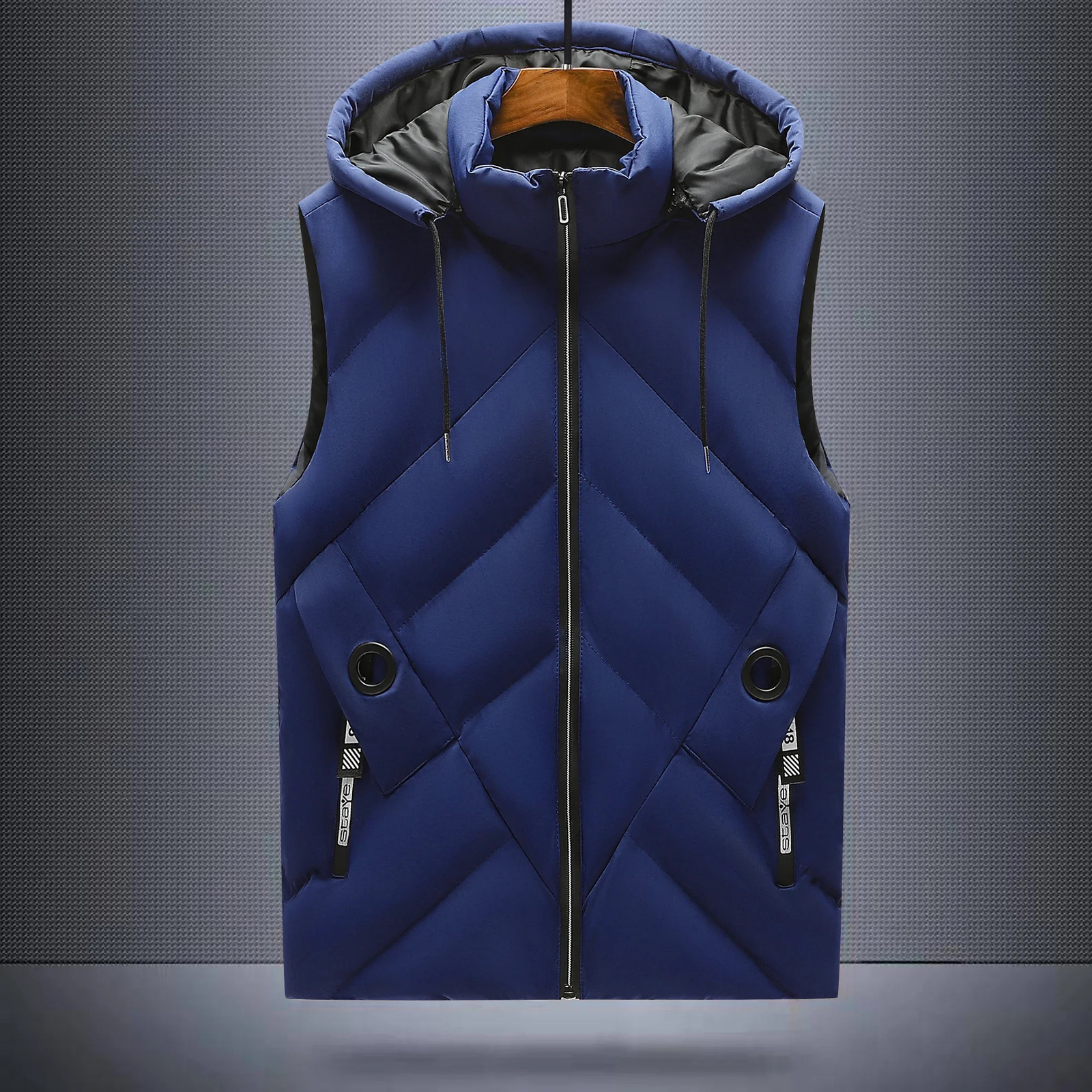 Outdoor Mens Down Cotton-padded Vest Autumn and Winter Korean Trendy Thickened Warm Vest Student Waistcoat Hood Vest Outerwear 250804